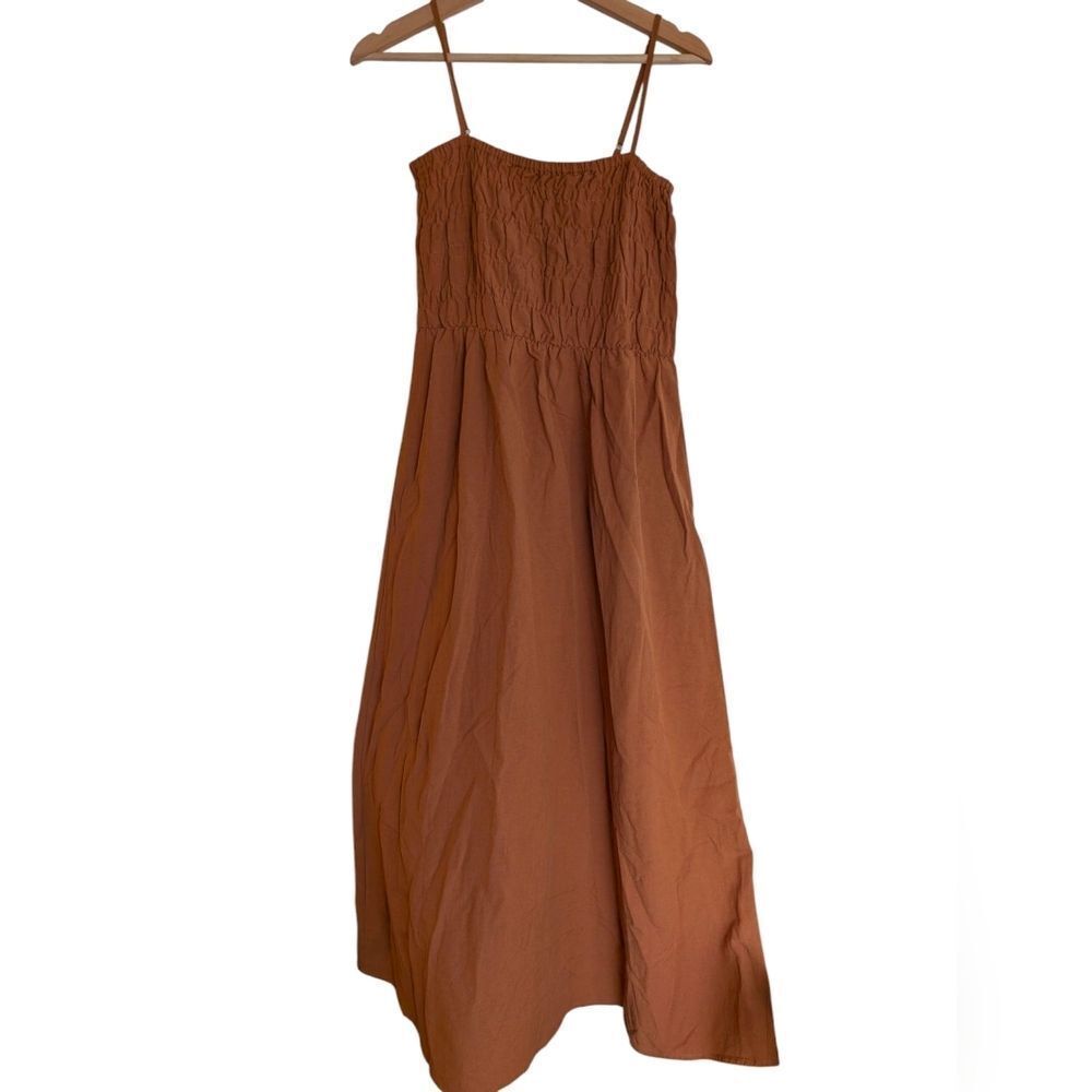 Rhythm Rust Smocked Strap Midi in Burnt Orange - Picture 12 of 13